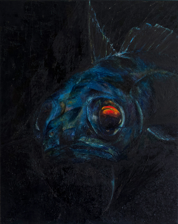 Oil painting of Mora Moro a Deep Sea Fish by Alexandra Gould