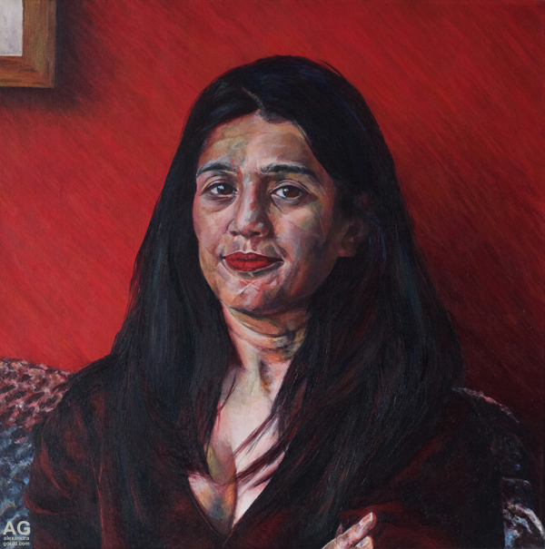 Portrait by British artist Alexandra Gould
