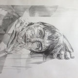 The Space Between Us, 2017 Self portrait in pencil by Alex Gould