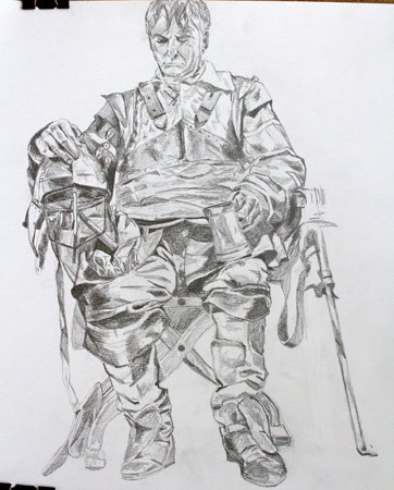 Life Drawing in re-enactment uniform by A.Gould