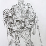 Life Drawing in re-enactment uniform by A.Gould