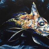 Caught Gliding in the Dark, 2020 Ghost Shark / Chimera painting in acrylic