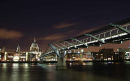 The Millennium Bridge & St Pauls At Night