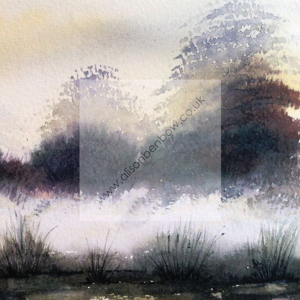 misty riverbank