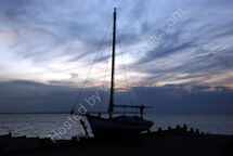 Silhouette of sailing boat