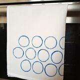 Circles (cerulean) tea towel