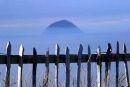 Ailsa Craig seen fron the top of Bennance Hill near Girvan