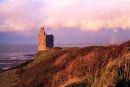 Ayrshire Greenan Castle on the outskirts of Ayr, a winter storm gathers over the ruin of the castle