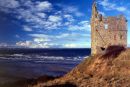 Greenan Castle with Arran in background