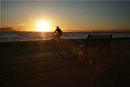 Cyclist at Prestwick as sunsets