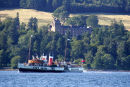 The Paddle Steamer Waverley passes Brodick Caslte Arran
