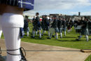 Ardrossan Highland Games, the chieftian takes the salute