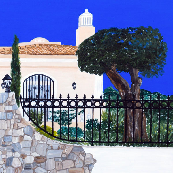 'The House on the Hill' close-up of the painting