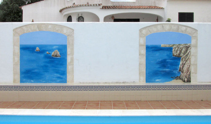 External Wall Mural close-up of two arches