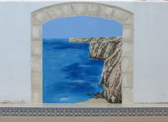 External Wall Mural close-up of third archway