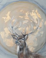 Stag and moon SOLD