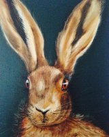 Hare on green SOLD