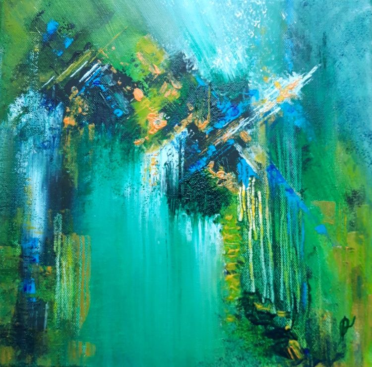 Deeply, Abstract Painting by Amanda Roussos