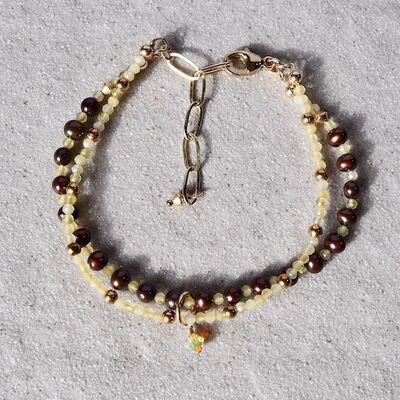 Double Strand Pearl & Opal Bracelet £36