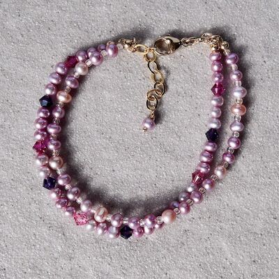 Double Strand Pearl & Crystal Bracelet £36