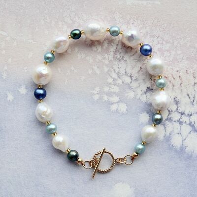 Baroque & Round Pearls with 14k Gold Filled Toggle £42