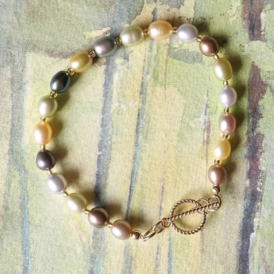 Rice Pearls with 14k Gold Filled Toggle £35