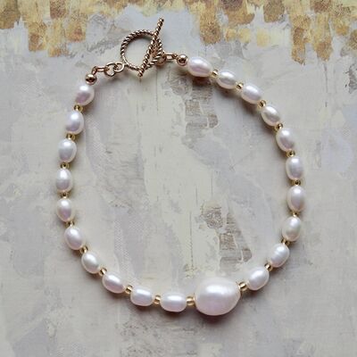 Baroque & Rice Pearls with 14k Gold Filled Toggle £36