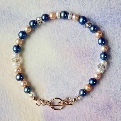 Pearls & Swarovski Crystal with 14k Gold Filled Toggle