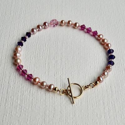 Small Pearls & Swarovski Crystal with 14k Gold Filled Toggle £35