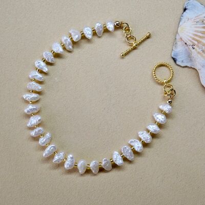 Biwa Stick Pearls with Gold Vermeil Toggle £35