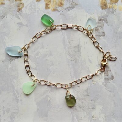 Gold Vermeil Chain with Sea Glass Charms £39