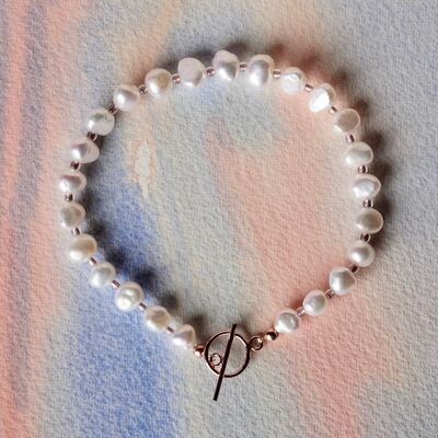 Pearl Nuggets with Rose Gold Filled Toggle £35