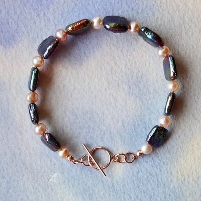 Square & Round Pearls with Rose Gold Filled Toggle £42