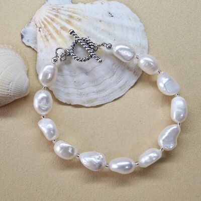 Large Pearl Nuggets with Sterling Silver Toggle £35