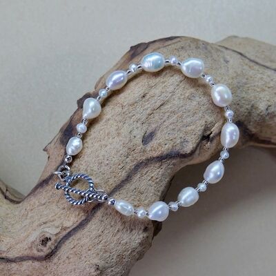 White Pearls with Sterling Silver Toggle £32