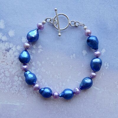Baroque & Round Pearls with Sterling Silver Toggle £39