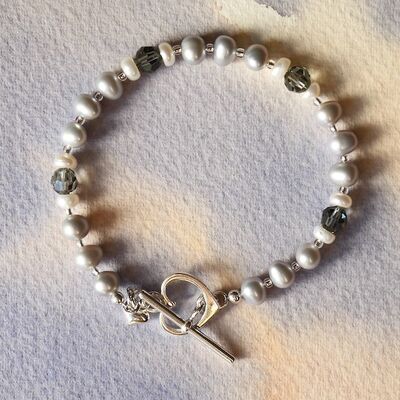 Pearls with Swarovski Beads with Sterling Silver Heart Toggle £38