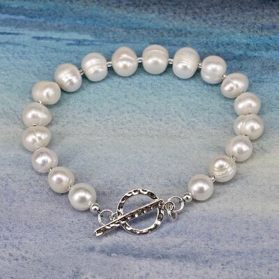 Large Ringed Pearls with Sterling Silver Toggle £35