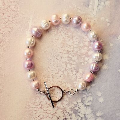 Large Ringed Pearls with Sterling Silver Toggle £35