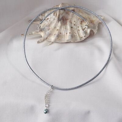 Leather Choker with Pearl Drop Sterling Silver Clasp £29