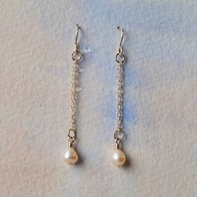 Pearl Drops on Gold Filled Chain & Hooks £15.00