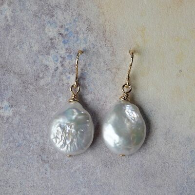 Pearl Teardrops on Gold Filled Hooks £15
