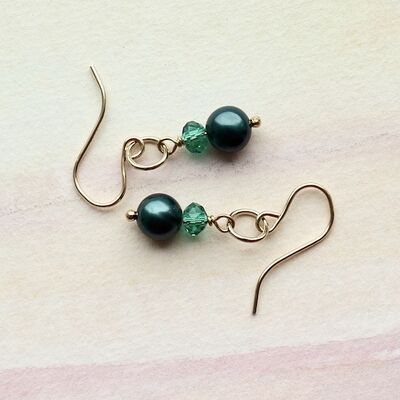 Button Pearls & Crystal on 14k Gold Filled Hooks £15