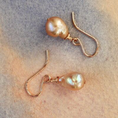 Baroque Pearls on Gold Filled Hooks