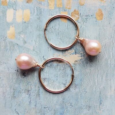 Baroque Pearls on 14k Gold Filled Hoops