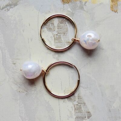 Baroque Pearls on 14k Gold Filled Hoops £20