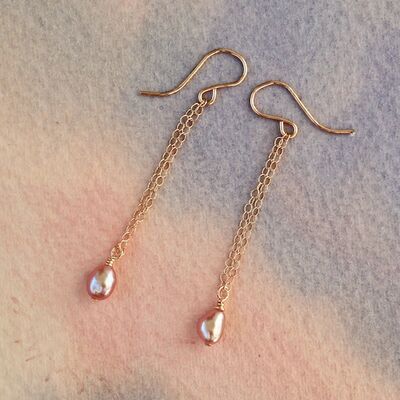 Pearl Nuggets on 14k Gold Filled Chain & Hooks £16