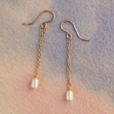 Rice Pearls on 14k Gold Filled Chain & Hooks £16