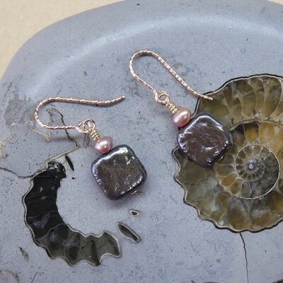 Square Pearls on Gold Filled Hooks £15