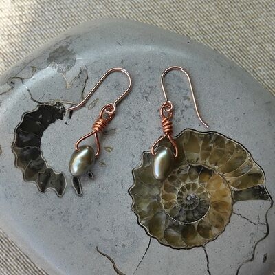 Pearl Ovals on Rose Gold Filled Hooks £15